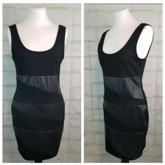 Eclipse Jr L Black Sleeveless Mini Dress w/ PVC - Picture 3 of 6